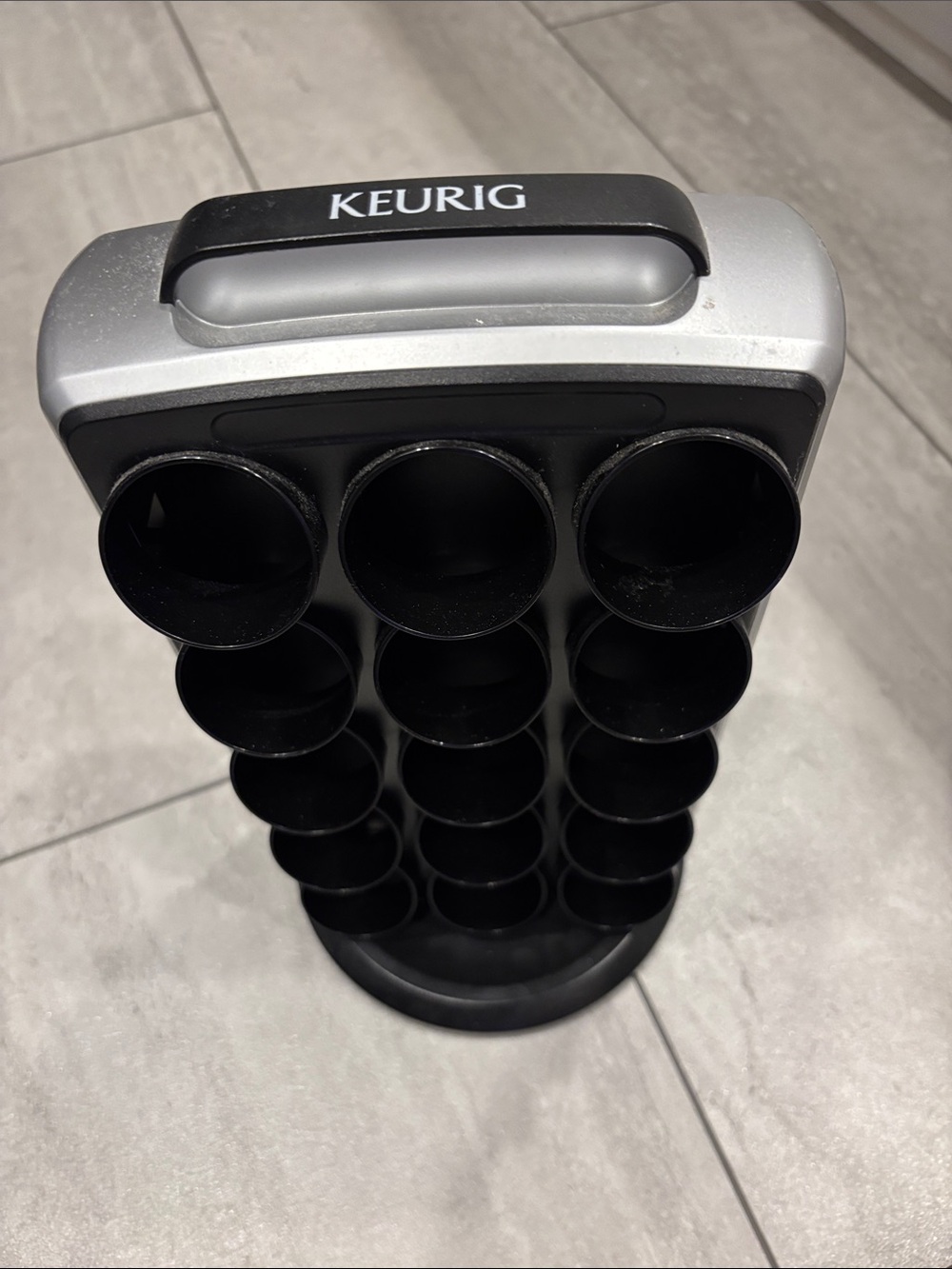 Keurig Black and Silver Rotating K-Cup Pod Tower Holds 30 Pods